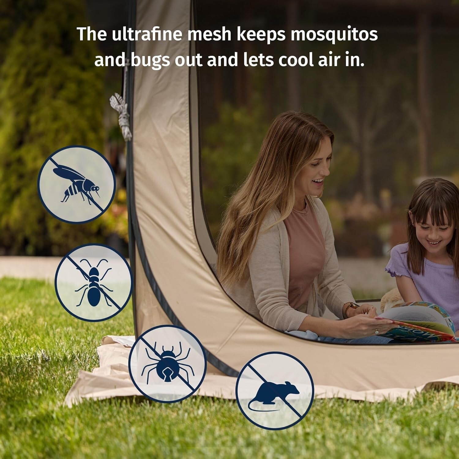 Compact 10x10 FT Pop-Up Screen Room with Carry Bag - Ideal for Family Gatherings