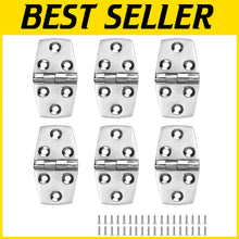 Load image into Gallery viewer, Noise-Free 316 Marine Stainless Steel Hinges 3" x 1.5" with Screws - 6 Pack