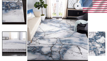 Load image into Gallery viewer, Stain Resistant Grey &amp; Blue Area Rug - 9' x 12', Ideal for High Traffic Spaces