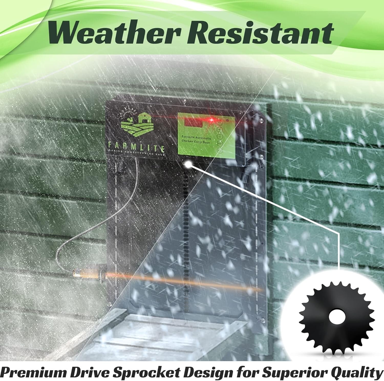 Automatic Chicken Coop Door with Timer & Light Sensor - Weather Resistant