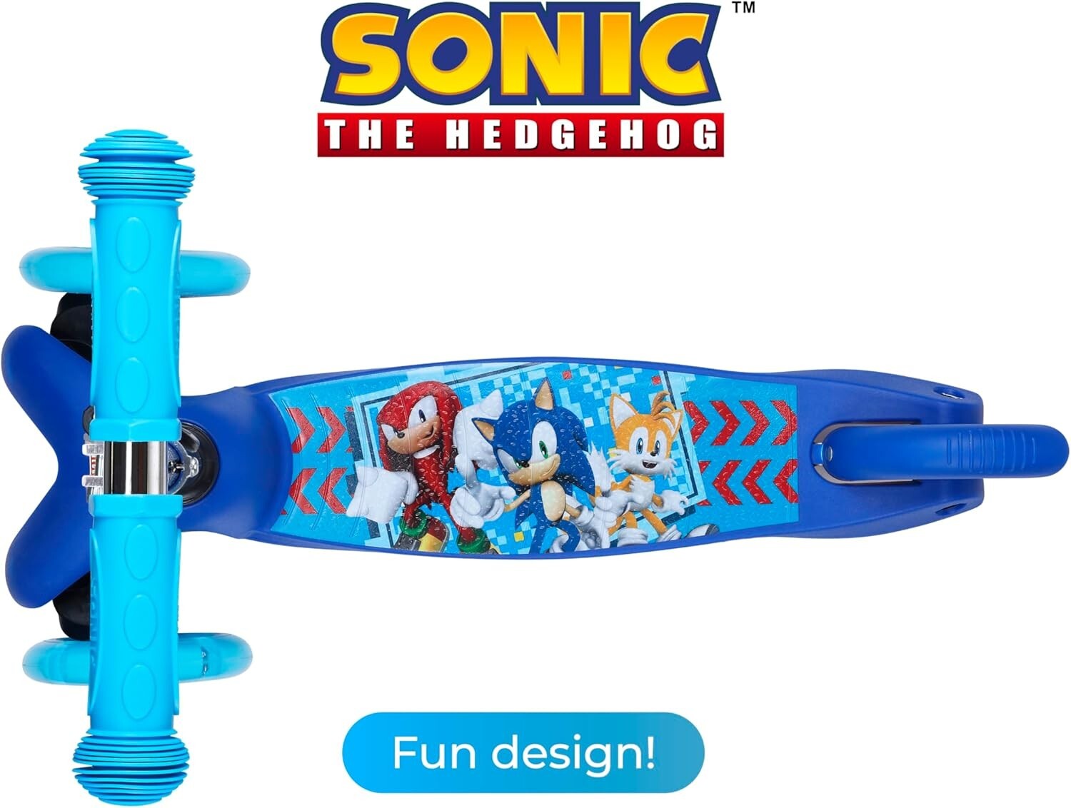Adjustable Sonic Scooter for Kids Aged 3-5 - Light Up Wheels & Stability