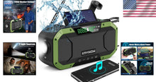Load image into Gallery viewer, Compact Hand Crank and Solar-Powered NOAA Weather Radio with Bluetooth Speaker