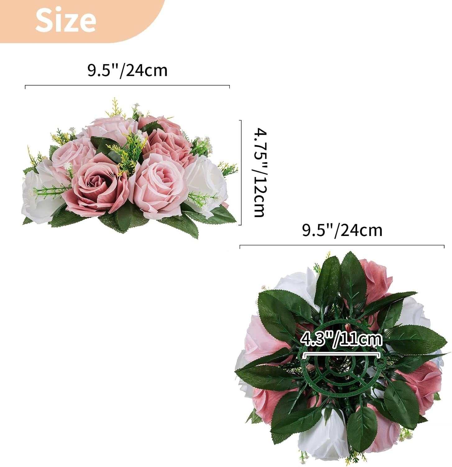 10 Pcs Dusty Rose Flower Balls - 9.5