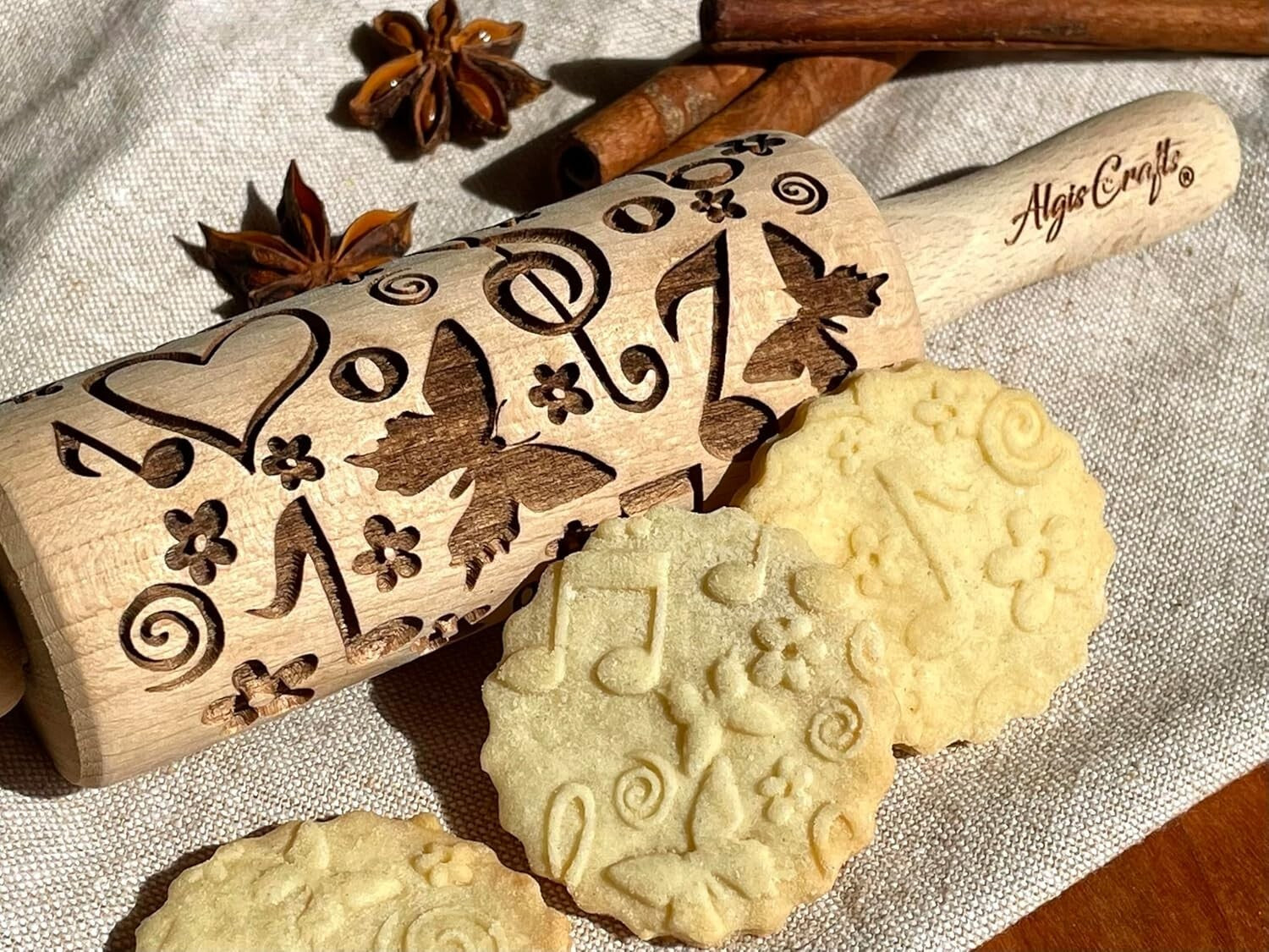 SUMMER 3 Kid Rolling Pin Set - Engraved Mini Baking Tools for Creativity