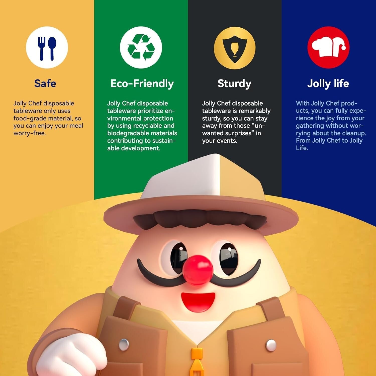 Durable Compostable Disposable Plates – 300 Count 10” Eco-Friendly Dinner Plates