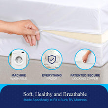 Load image into Gallery viewer, Flexible Fit Waterproof RV Mattress Cover with Allergy Protection - Queen Size