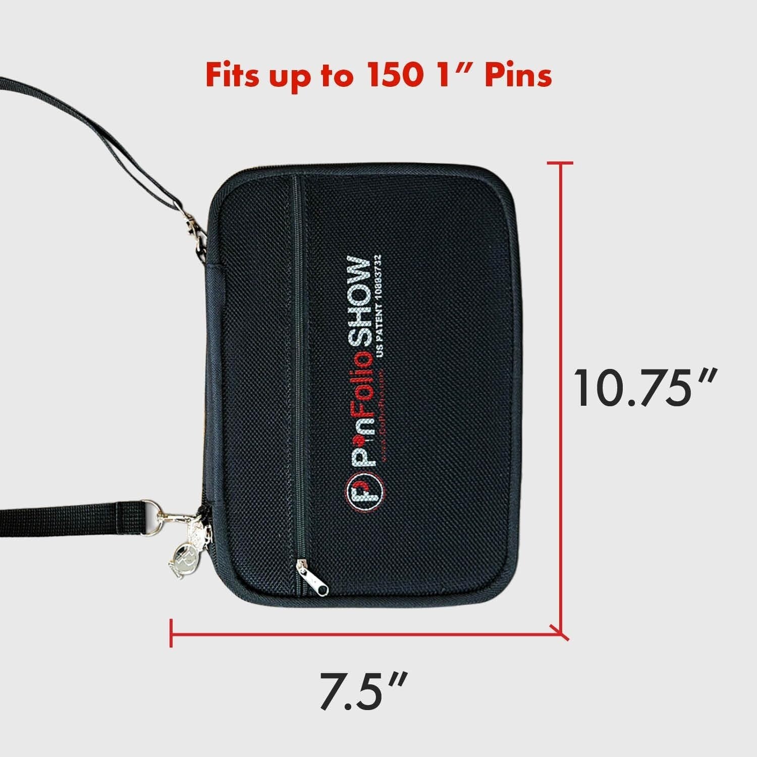 Trendy Black & Red Pin Storage Bag - Organize Up to 150 Enamel Pins Effortlessly