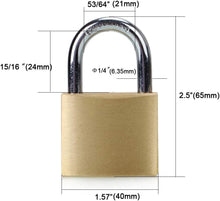 Load image into Gallery viewer, Durable Polished Brass Padlocks - Keyed Alike 12 Pack for Versatile Security