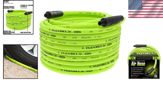 All-Weather 3/8" x 100 ft. Heavy Duty Air Hose with Zero Memory Flexibility