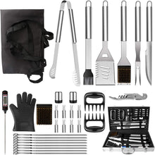 Load image into Gallery viewer, Durable 32-Piece Grill Tool Set with Silicone-Handled Utensils &amp; Portable Case