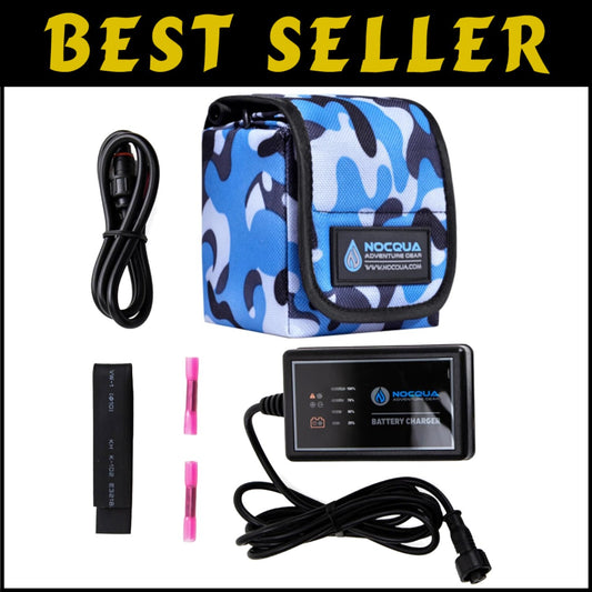 Compact 12V Charging Kit - Lithium Battery & Wall Charger for Marine Gear
