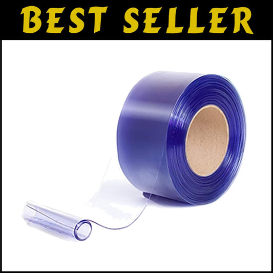 Important 164' x 8" Clear PVC Strip Door Roll - Waterproof & Scratch-Resistant
