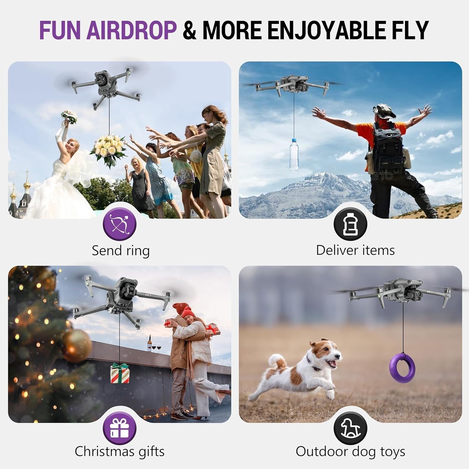 DJI Air 3S Compatible Airdrop Device - Fun and Easy Delivery for Any Occasion