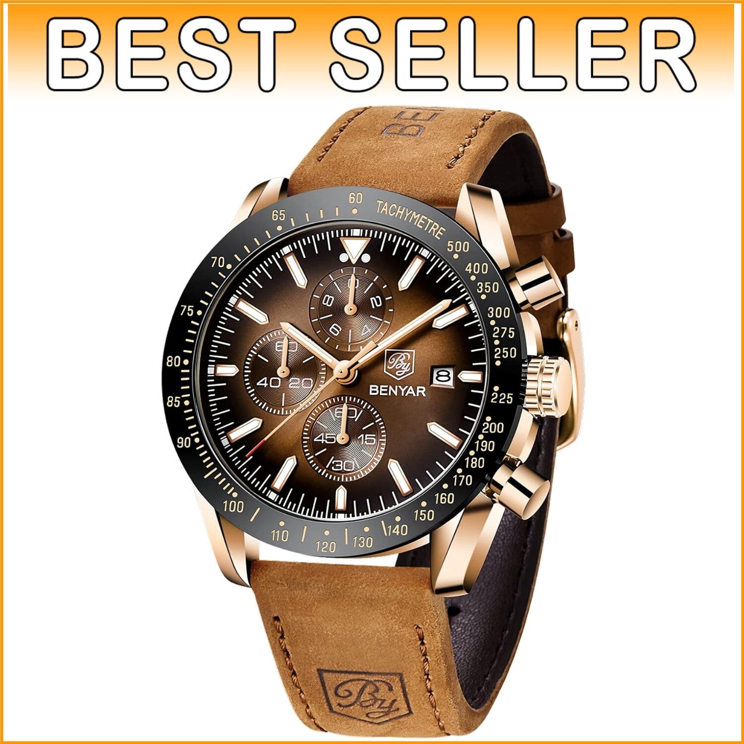 30M Waterproof Men's Watch by BENYAR - Scratch-Resistant with Date Function