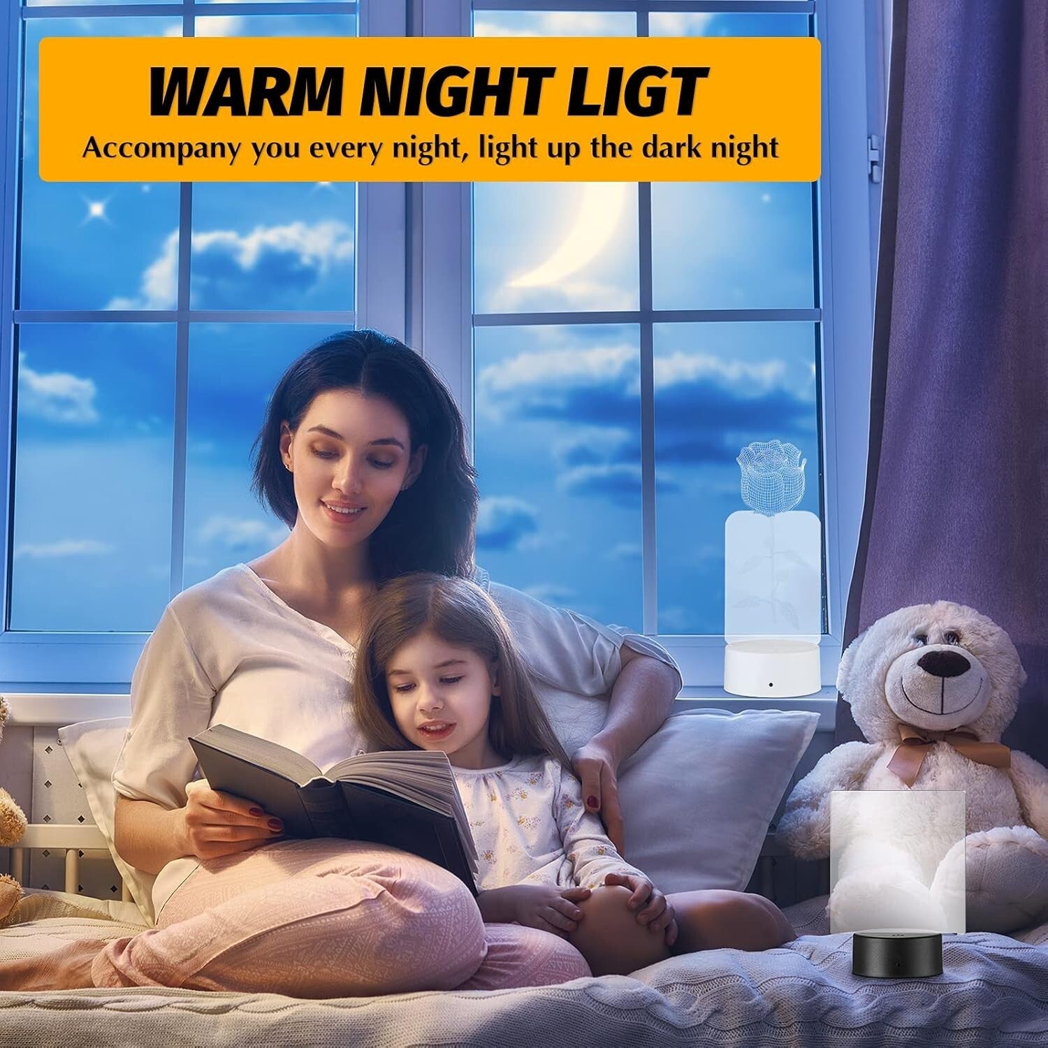 Energy Efficient 3D LED Display Bases - 12 Pack with Remote Control & USB Power