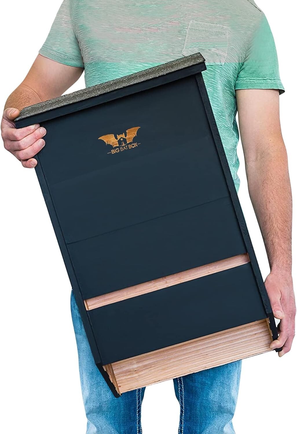 Weather-Resistant Black Bat Box - Easy Install 3 Chamber House for Outdoors