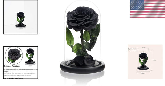 Elegant Black Rose Gift in Silk Box - Lasting Beauty for Mother’s Day & Beyond