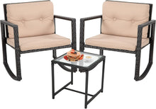 Load image into Gallery viewer, All-Weather 3 Piece Rattan Conversation Set - Black Bistro Chairs &amp; Table