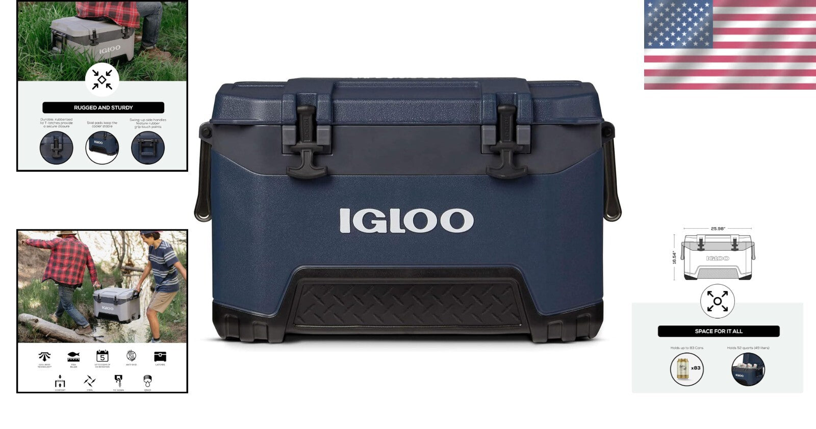 Heavy-Duty BMX 25-72QT Cooler with Secure Closure for Outdoor Adventures