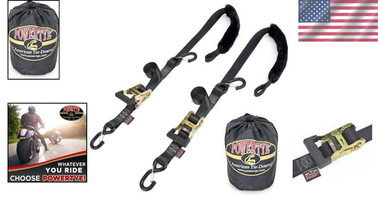 1.5'' x 7ft Heavy-Duty Ratchet Straps - SHEEPTEX Black Pair with Latch Hooks