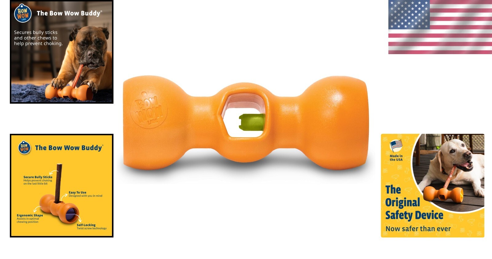 Bully Stick Holder for Large Dogs | Secure Chew Safety Device - Dishwasher Safe