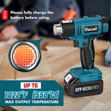 Load image into Gallery viewer, Portable Hot Air Gun Kit - 21V, 4 Nozzle Set, LED &amp; Ergonomic Design, 1022°F