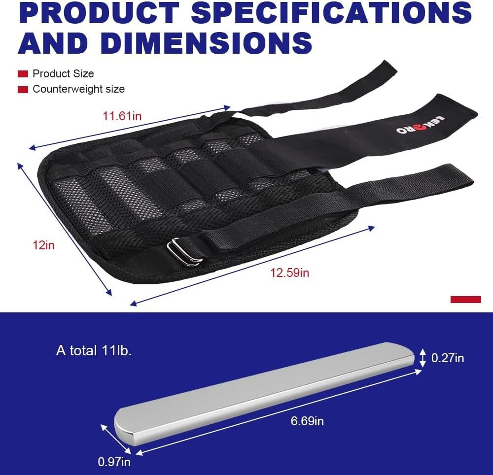 Lightweight Adjustable Ankle & Wrist Weights - Perfect for Walking & Jogging