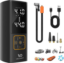 Load image into Gallery viewer, Compact Battery-Powered Tire Inflator with Smart Pressure Control &amp; LED Light