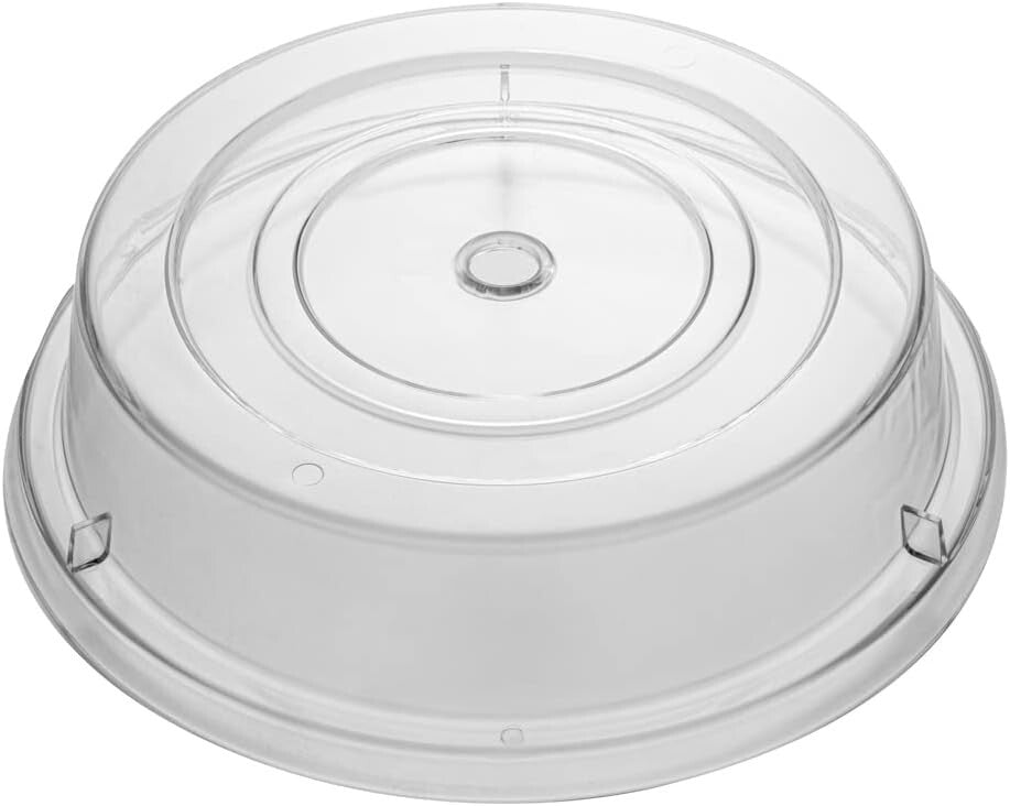 Reusable 11-Inch Transparent Plate Covers with Finger Hole Design - 10 Count