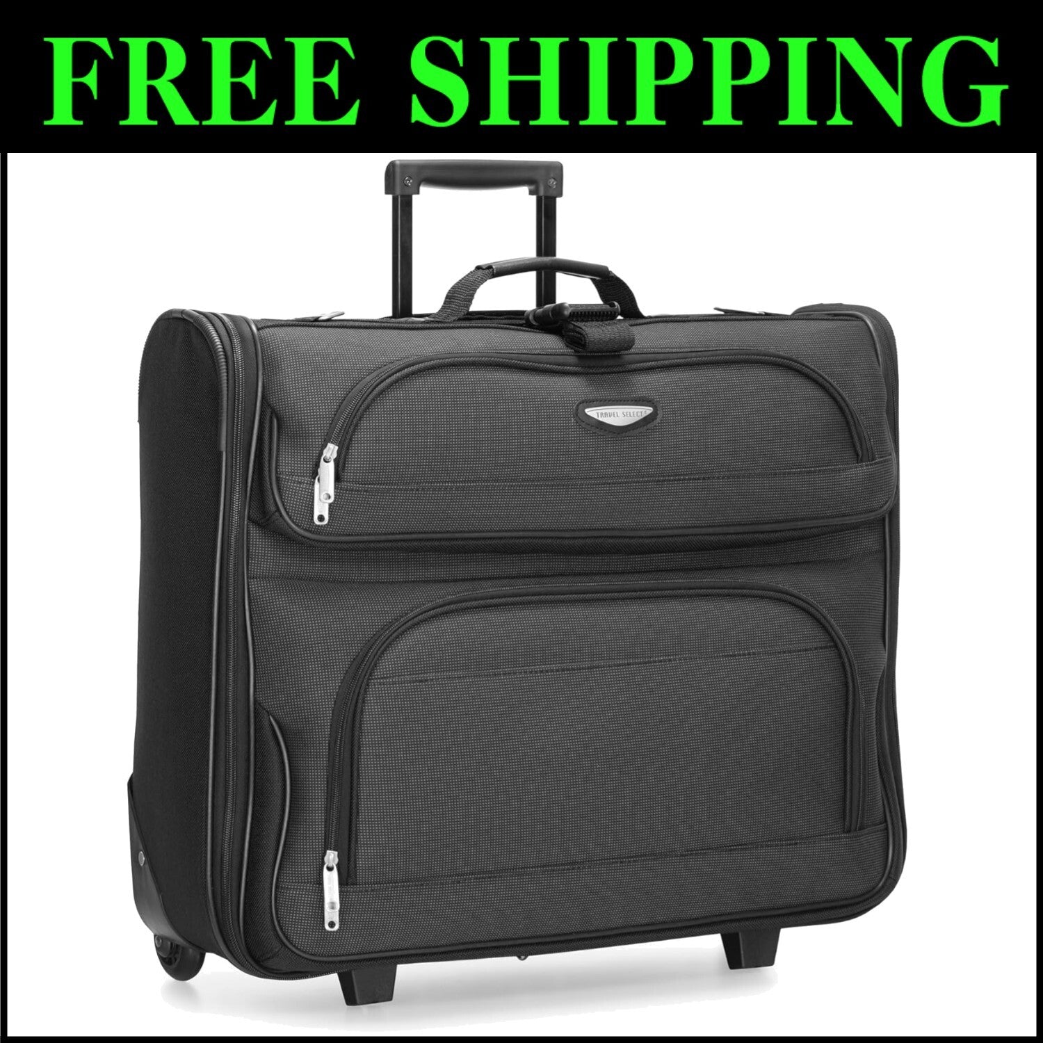 Amsterdam Gray Business Rolling Garment Bag - Expandable & Lightweight Design