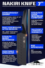 Load image into Gallery viewer, High-Performance 7-Inch Nakiri Knife - Black Titanium Coated &amp; Comfortable Grip