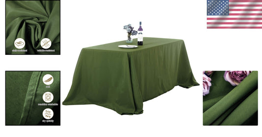 2-Pack 90x132 Inch Willow Polyester Rectangular Tablecloths for Elegant Events