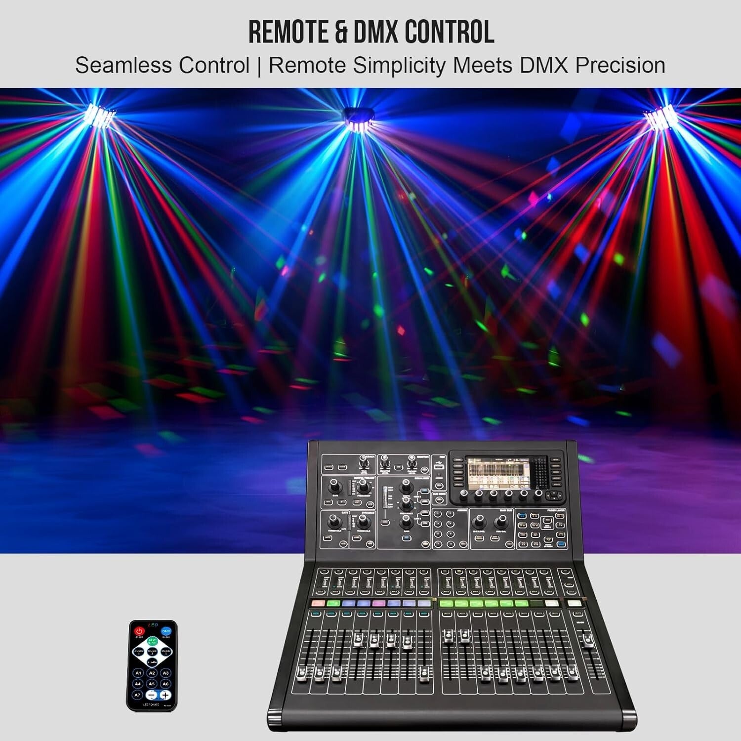 Durable 27W Sound Activated DJ Light - Remote-Controlled for Parties & Weddings
