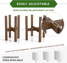Load image into Gallery viewer, Adjustable Width Plant Stand for 8-12 Inch Pots - Elegant Acacia Wood Pedestal