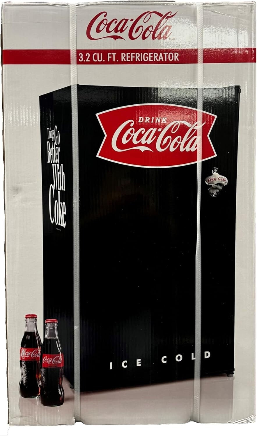 Energy Efficient Black 3.2 Cu. Ft. Fridge with Adjustable Thermostat & Shelves