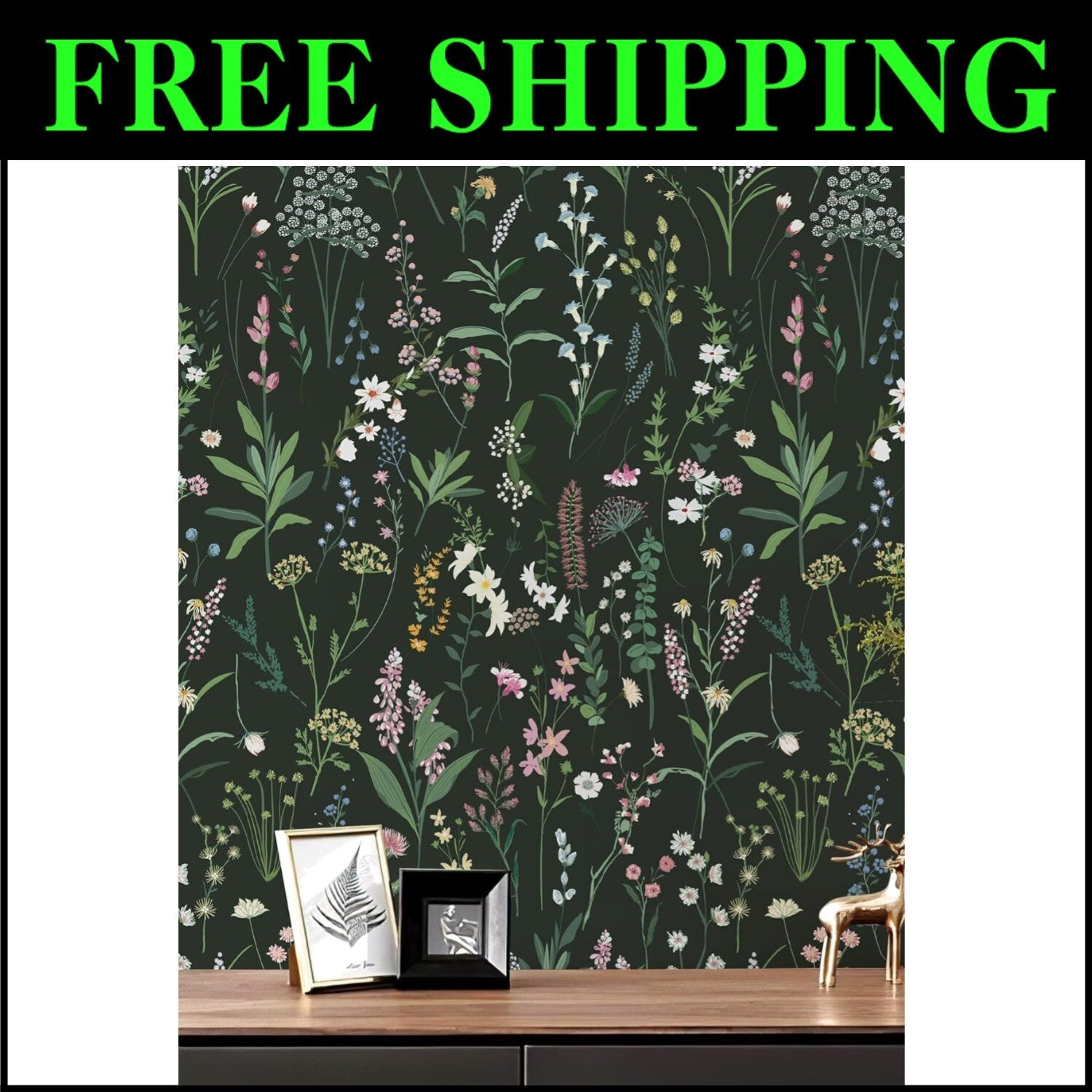 Garden Block Floral Peel and Stick Wallpaper - Easy Install for Modern Decor