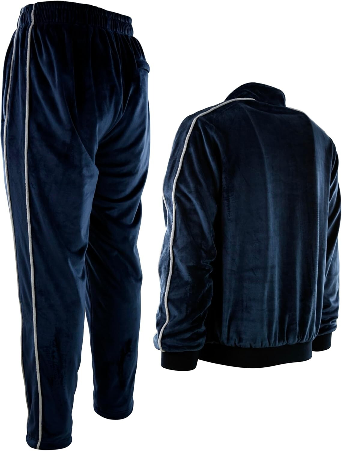Heavyweight Men's Velour Set - Zippered Pockets & Stretch Fabric for Comfort