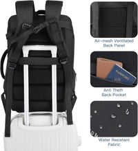 Load image into Gallery viewer, Convertible Carry-On Backpack - 50L Large Laptop &amp; Shoe Compartment Bag in Black