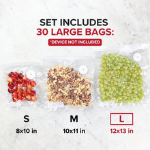 Load image into Gallery viewer, Leak-Proof Large Vacuum Sealer Bags - 30 Resealable Bags for Ultimate Freshness