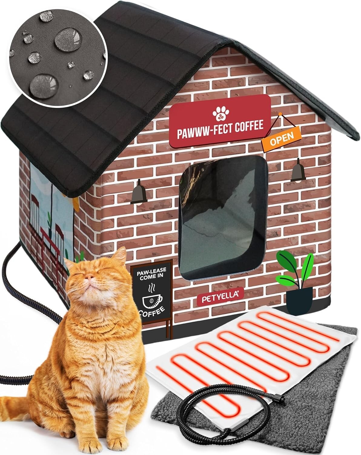 Luxury Heated Cat House - Waterproof & Insulated Shelter for Outdoor Cats