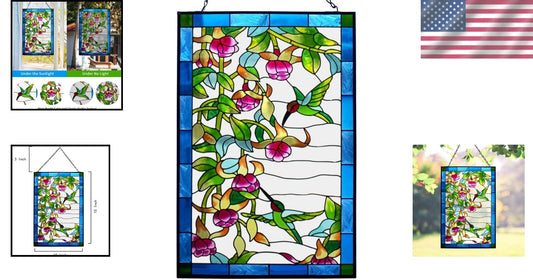 Vibrant Hummingbird Stained Glass Suncatcher - Perfect Gift for Bird Lovers