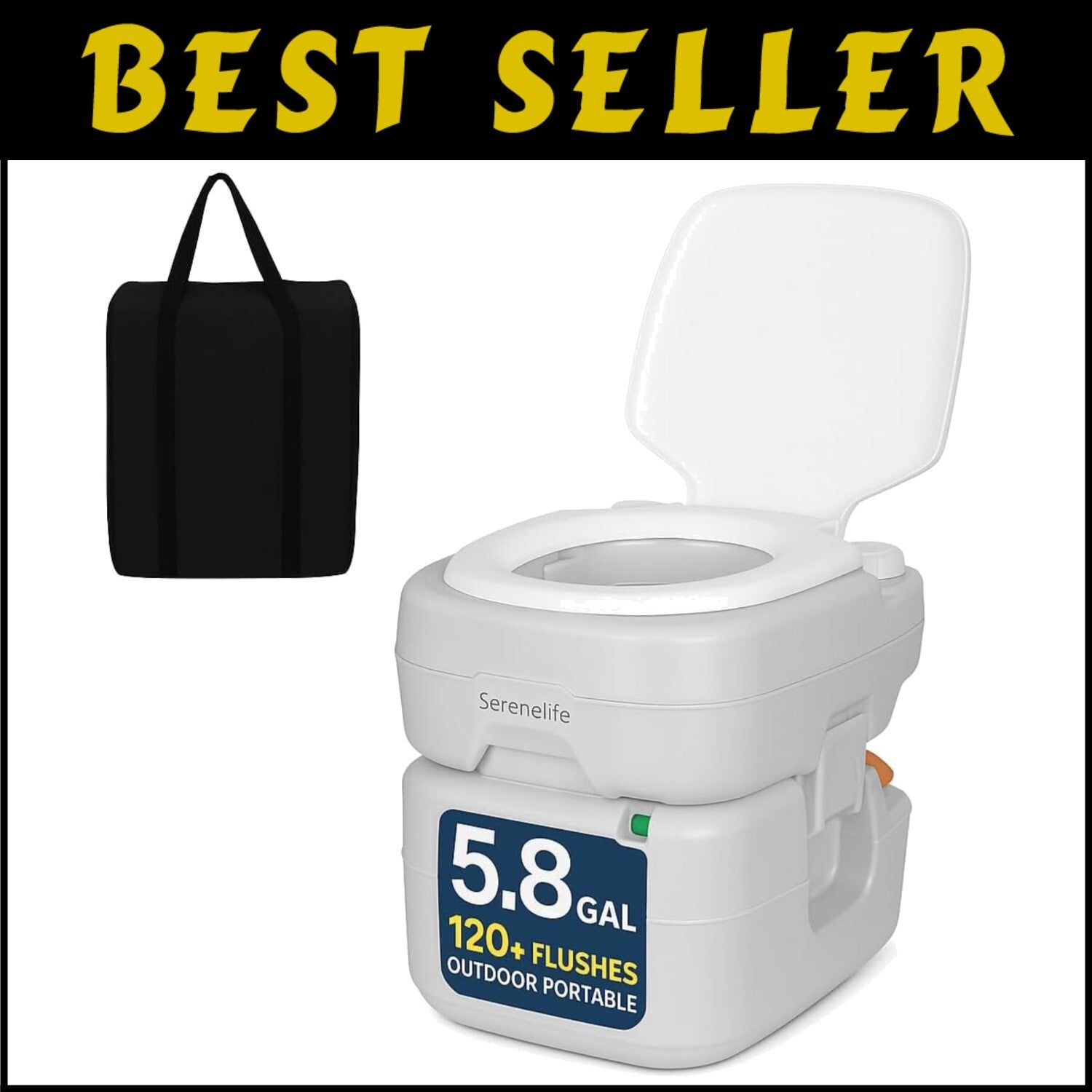 Durable 5.8 Gallon Portable Camping Toilet with Carry Bag for Outdoor Adventures