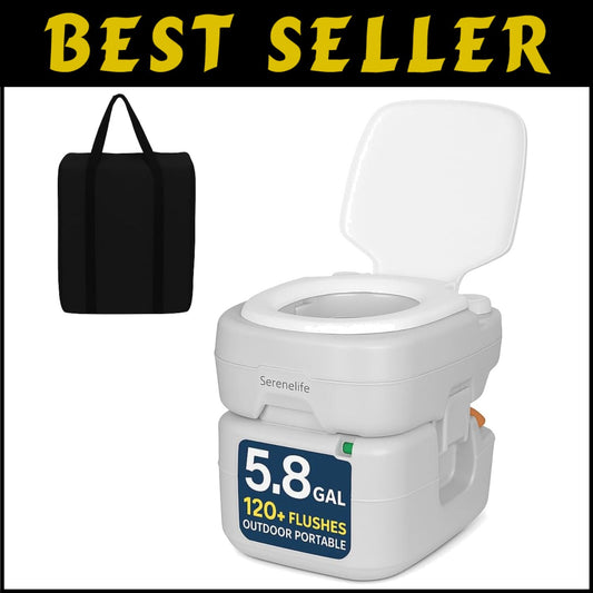 Durable 5.8 Gallon Portable Camping Toilet with Carry Bag for Outdoor Adventures