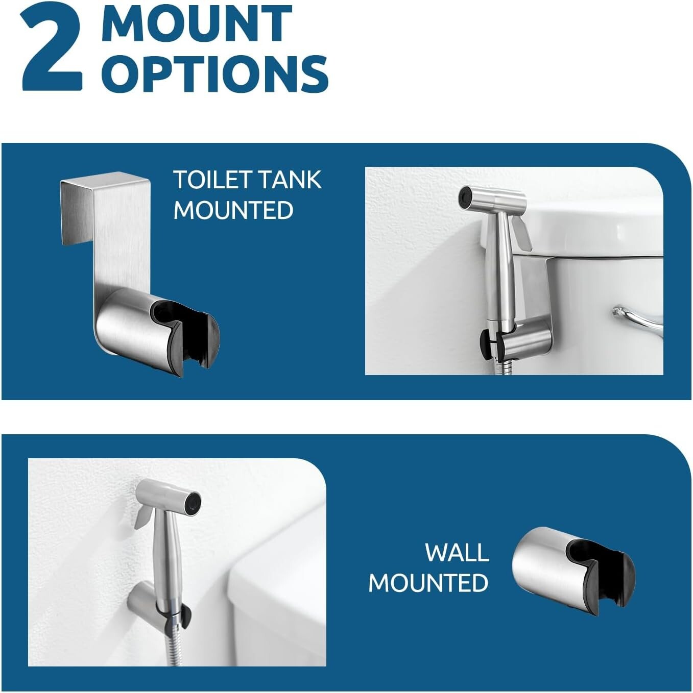 Ergonomic Stainless Steel Bidet Spray for Toilets - Warm & Cold Water Control