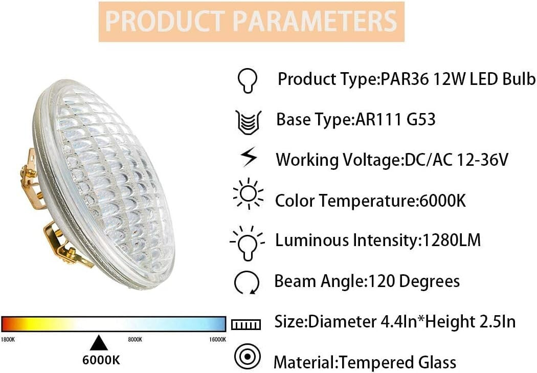 Energy Efficient 12V LED Landscape Light 6-Pack - 1280 Lumens Stunning Quality
