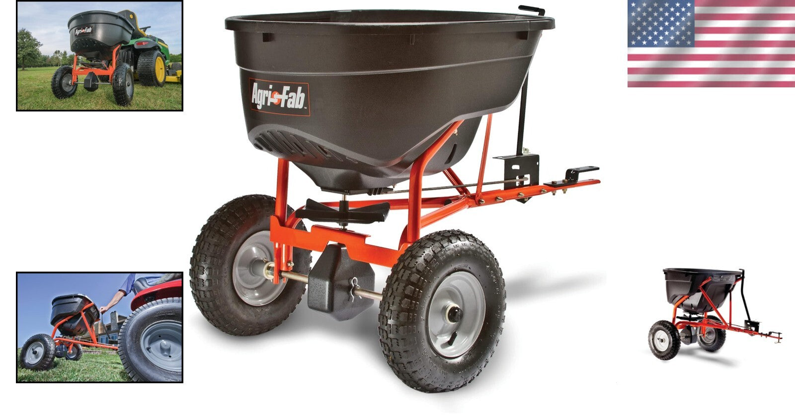 130 lb Tow-Behind Broadcast Spreader for Effortless Lawn Care & Maintenance