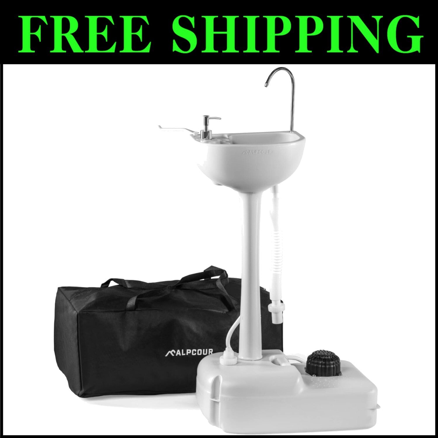 Portable Camping Sink with Soap Dispenser & Foot Pump – 17L Hygiene Station