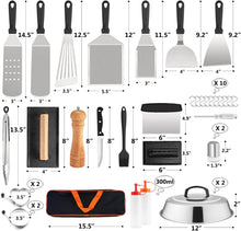 Load image into Gallery viewer, Stainless Steel 25-Piece Griddle Accessories Kit for Effortless BBQ Cooking