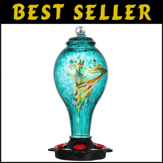 Durable 36oz Hanging Hummingbird Feeder with Easy Clean Design & Ant Barrier