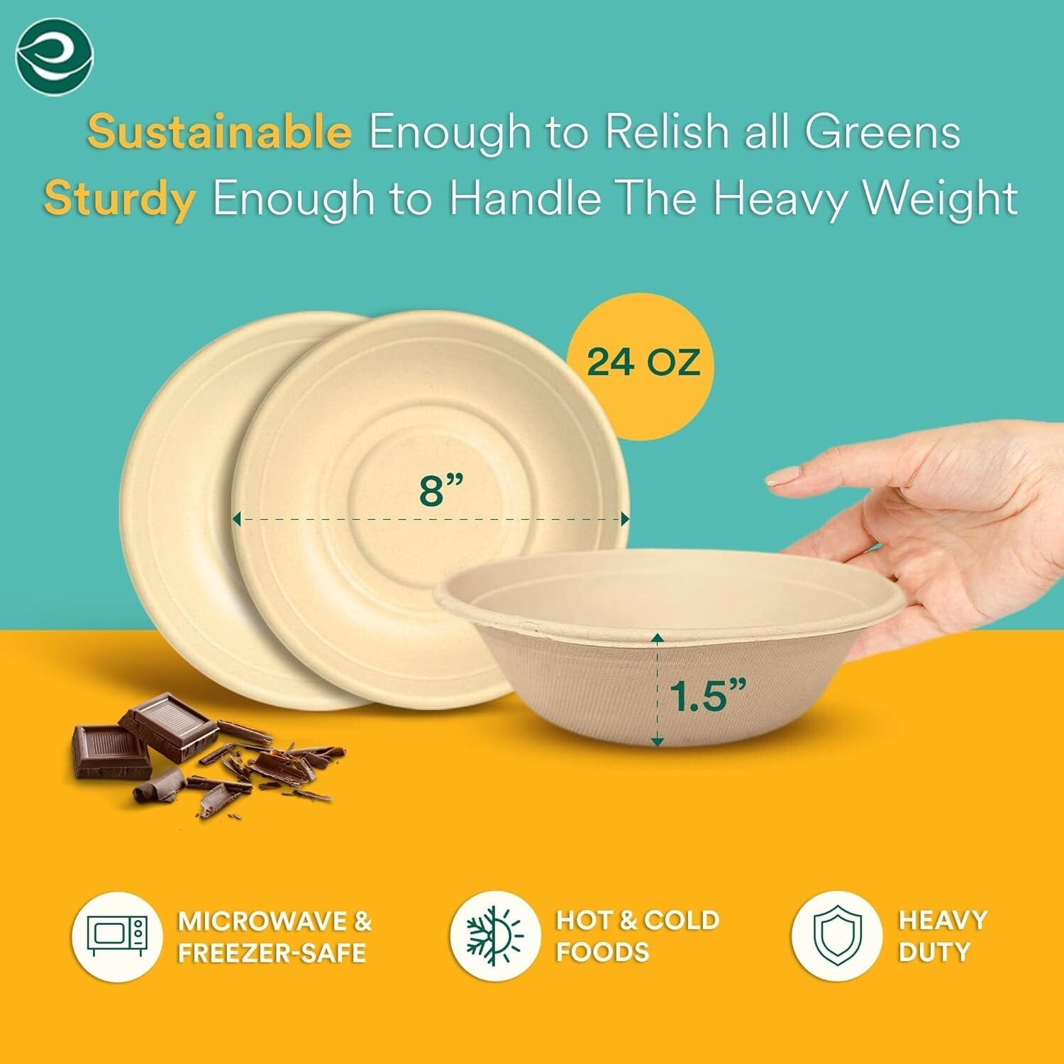 100% Compostable 24 Oz Soup Bowls - 1000 Pack Heavy-Duty Eco-Friendly Solution